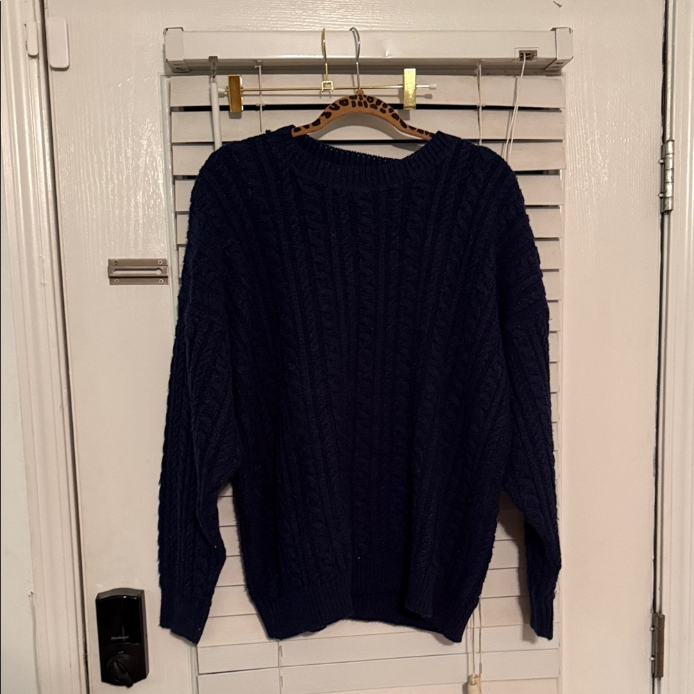 Navy Cable Knit Sweater